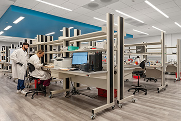 People working in a new research lab